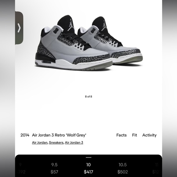 Jordan grey 3’s - Picture 5 of 5